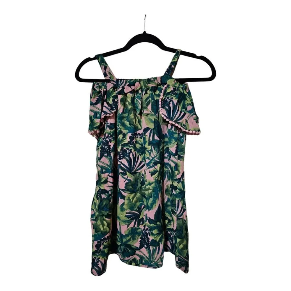 GB GIRLS‎ Pink Green Legacy AKA Tropical Print Dress - Size Small